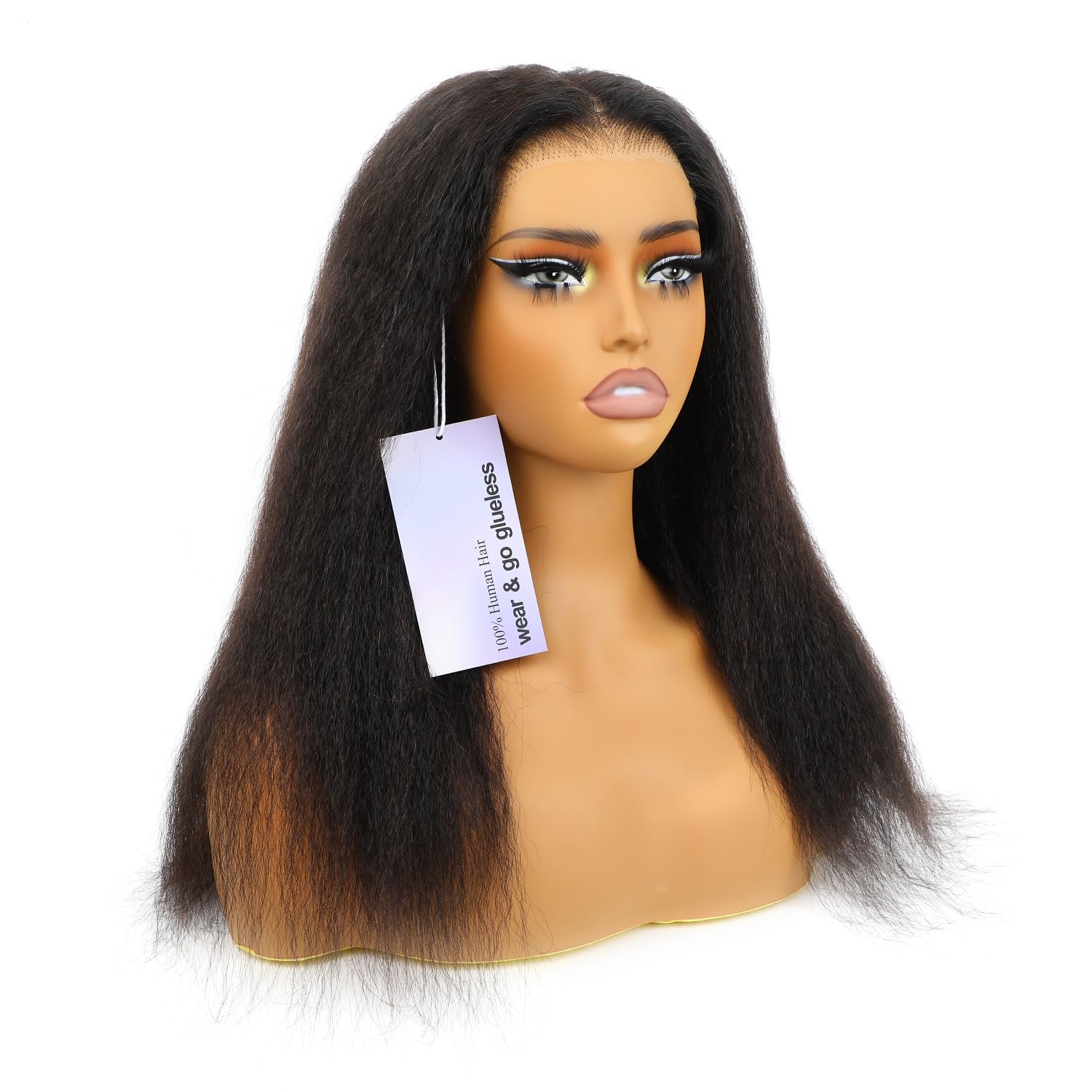 Generic WEAR & GO GLUELESS Wigs Human Hair Pre Plucked 4x6 HD Transparent Lace Front Wigs Natural Hair for Women