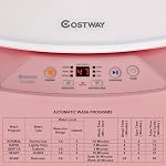 COSTWAY Portable Washing Machine, Built-in Drain Pump, 8Lbs Capacity, Full-Automatic washer with 6 Programs, 6 Water Levels, Child Lock, Compact Washer and spinner Combo for RV, Dorm, Apartment (Pink)