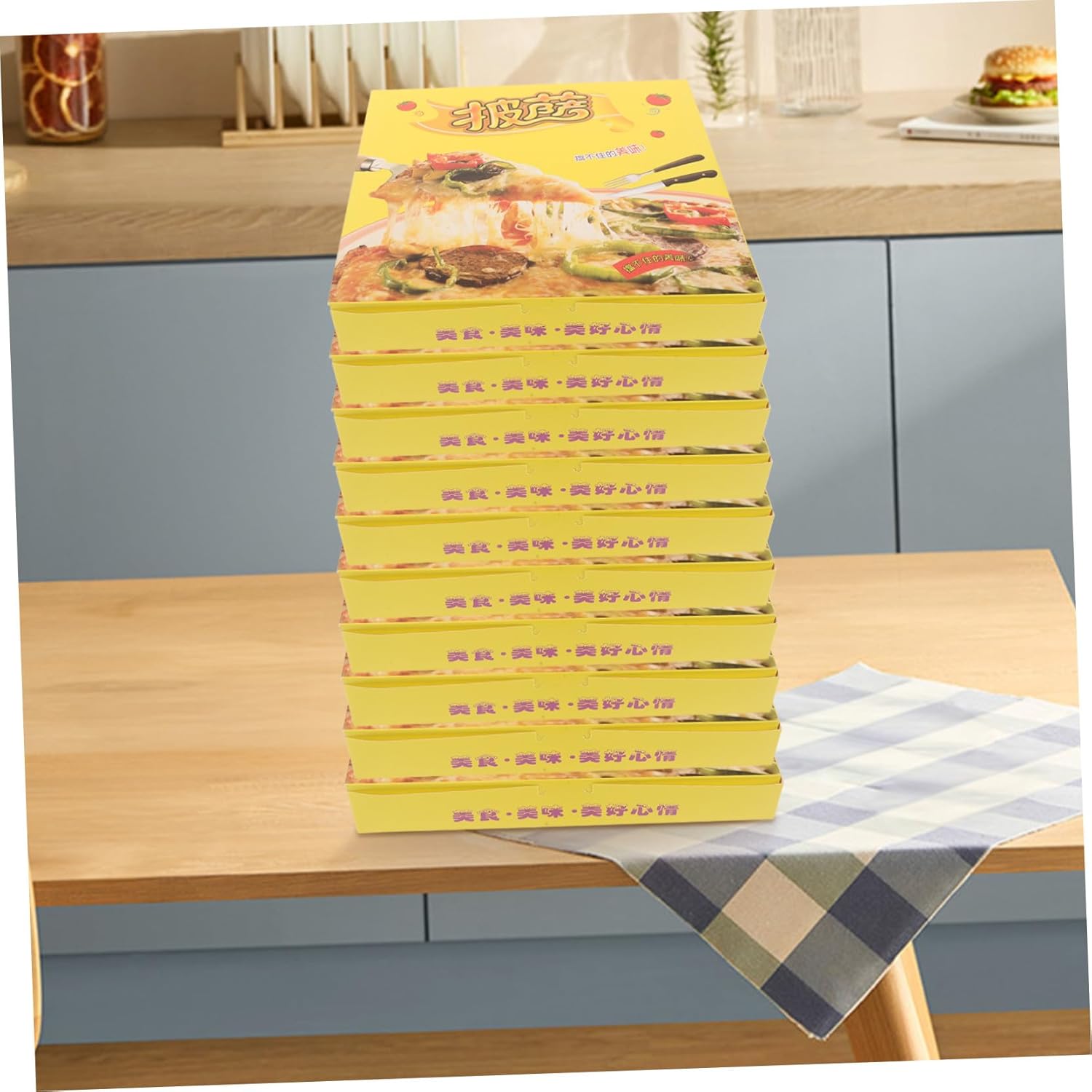 Gatuida 40pcs 9-inch Cardboard Pizza Boxes Flat Takeout Containers Kraft Paper Food Packaging for Pizza Parties