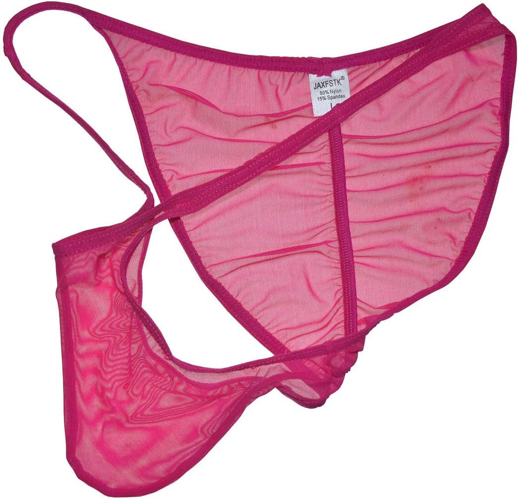 Men Slinky Brazilain Bikini Briefs Underwear Ruched Back See-through Cheeky Briefs
