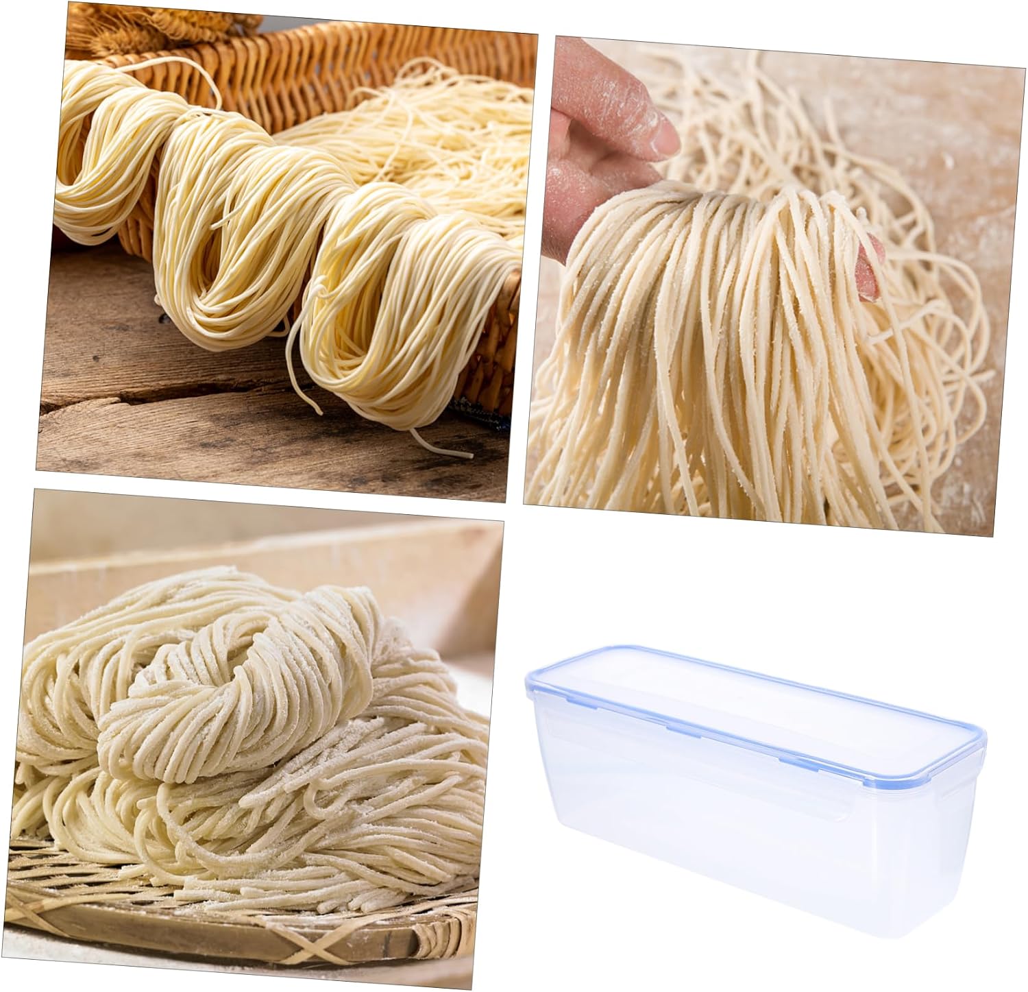 Noodle Food Storage Container with Lids Airtight Pasta Organizer for Kitchen Pantry Large Capacity Sealing Storage for Spaghetti Noodles and More