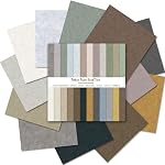 Colabrili Scrapbook Paper 12x12, Double-Sided Suede Textured, 24 Sheets/24 Designs, Boho Patterned Craft Paper for Junk Journals, Greeting Cards, Album Decoration (Warm, 12x12 in)