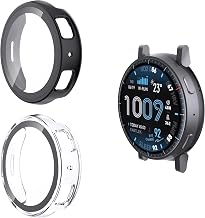 WFTE 2 Pieces Cover for Amafit Active Max 48mm with PC Screen Protector [Ultra Slim] [Drop Resistant] [All Inclusive] Protective for Amafit Active Max 48mm Tempered Glass