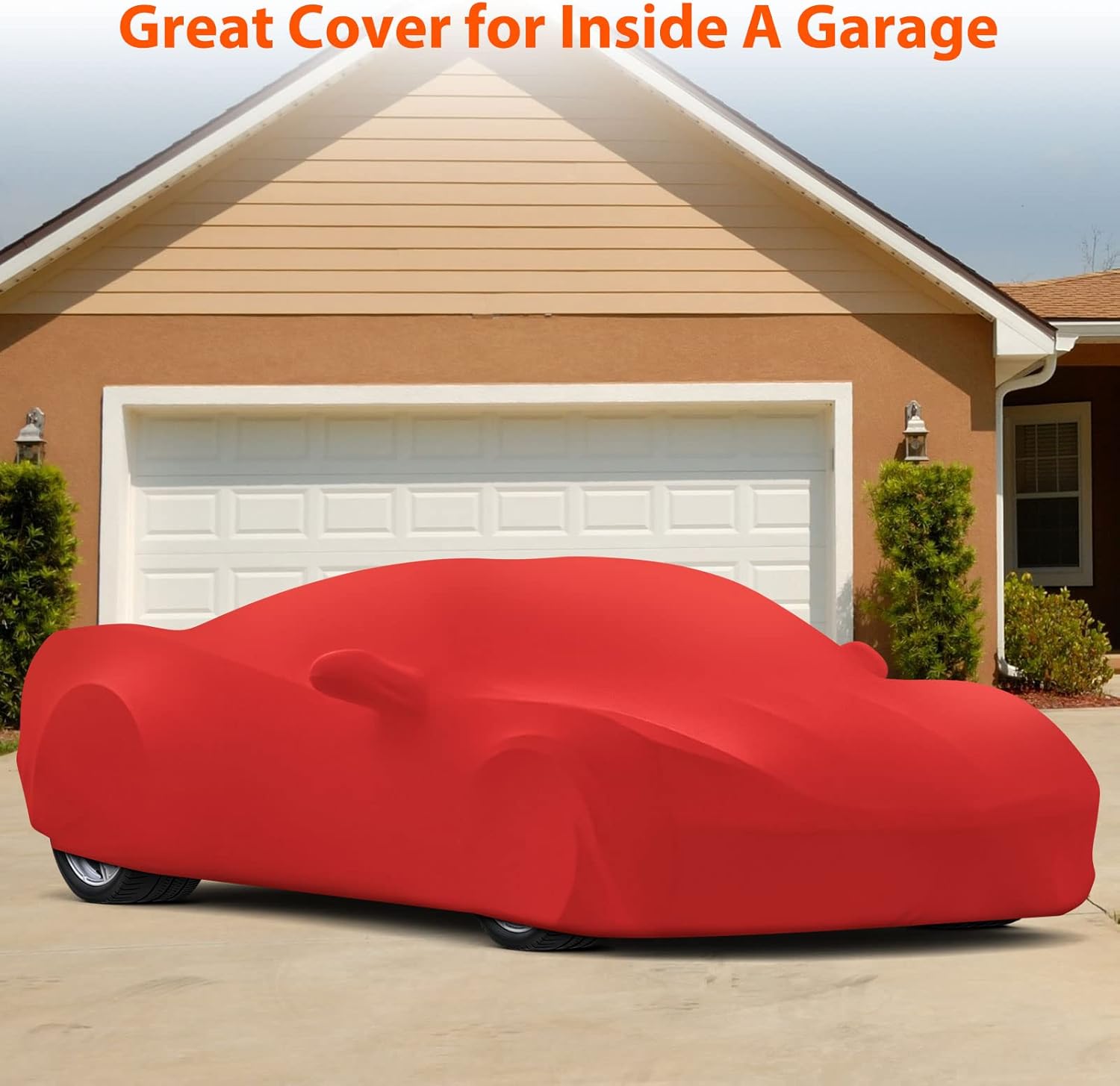 Car Cover Compatible with C8 Corvette Accessories 2020 to 2025 Indoor Full Car Cover Satin Stretch Dust Proof Protection for Underground Garage,Car Show,Black