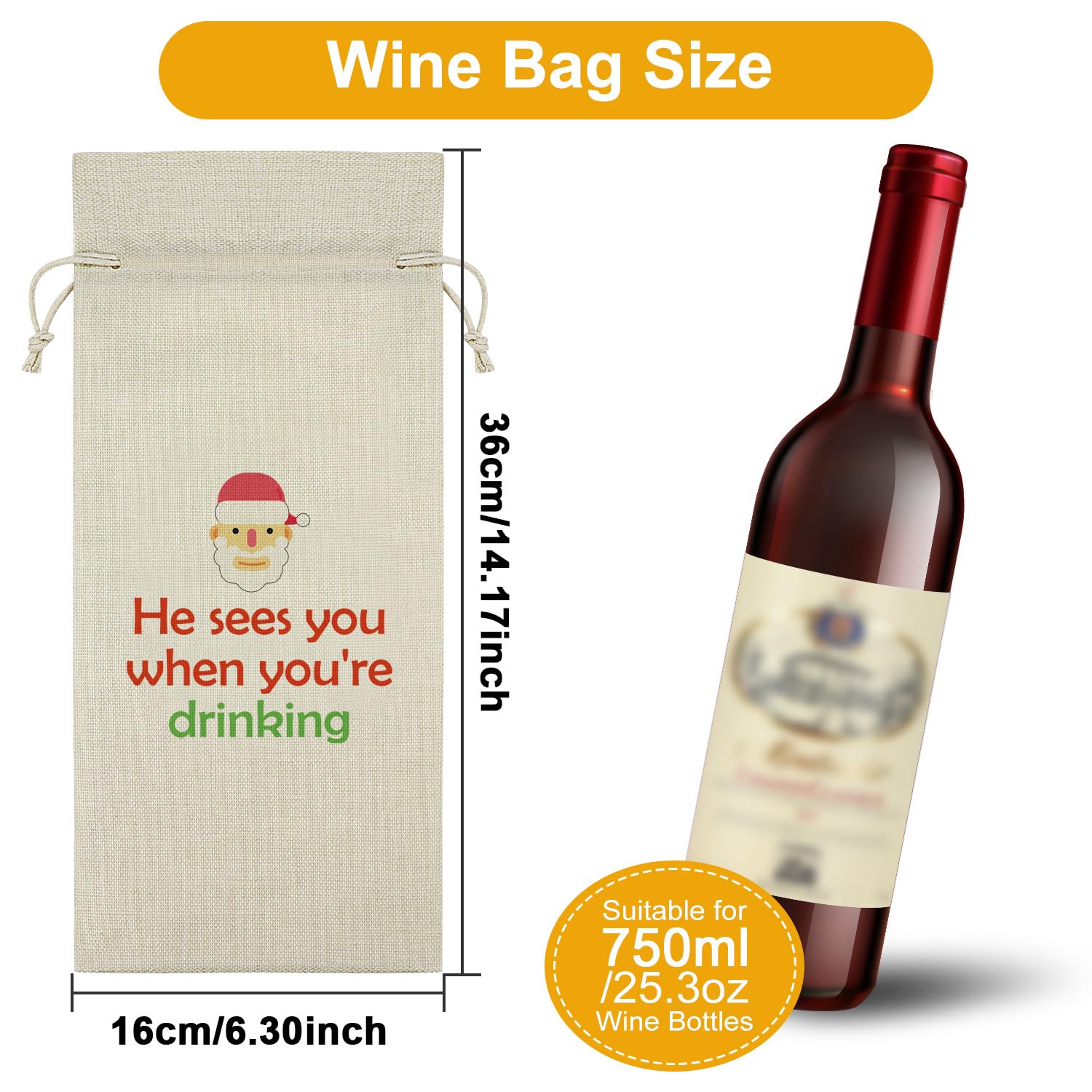 Regalos divertidos para beber, bolsas de vino para botellas de vino, regalos de Navidad para bebedores de vino, bolsa de botellas de vino de vacaciones, fundas para botellas de vino para viajes, 2