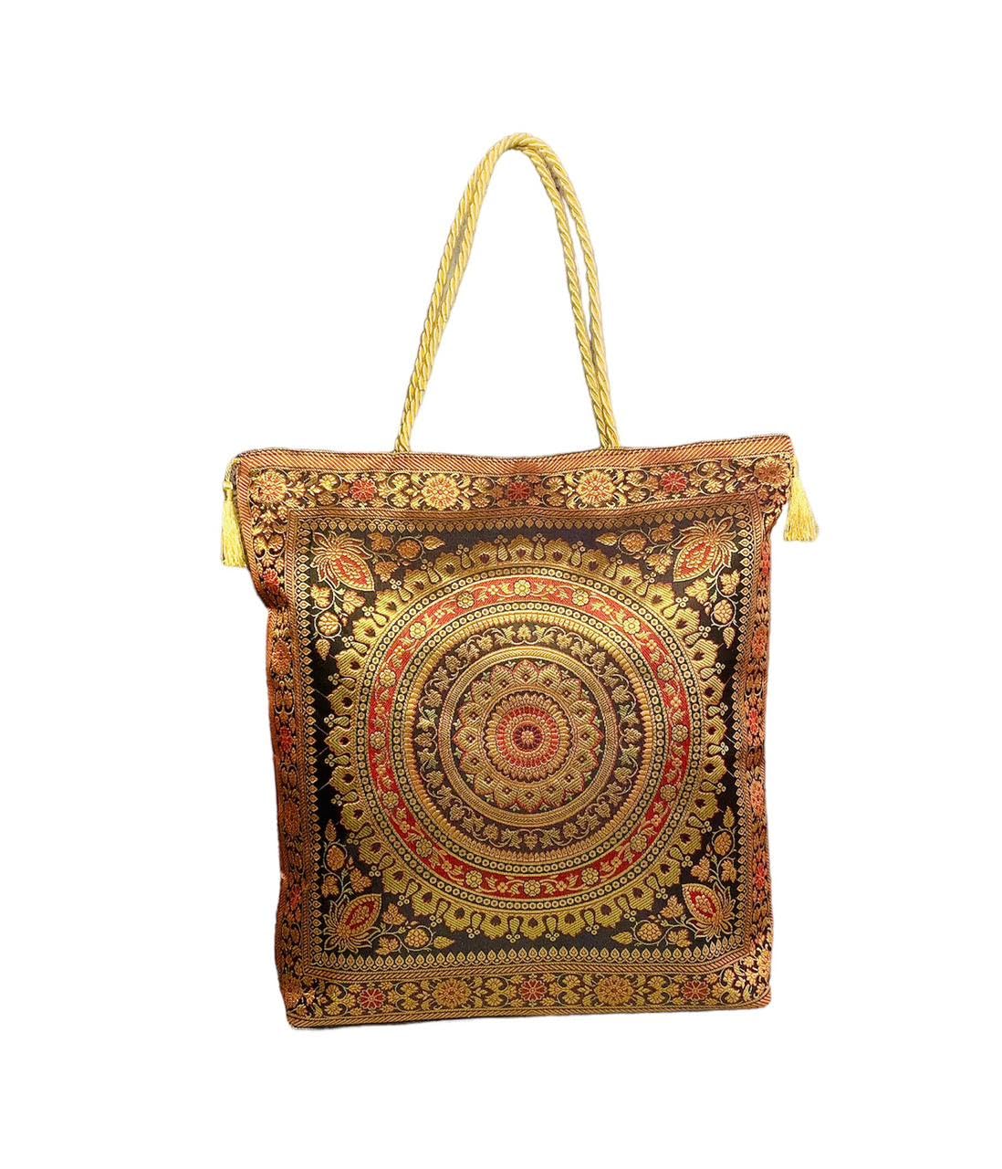 Women's Silk Traditional Paithani Design Hand Bag