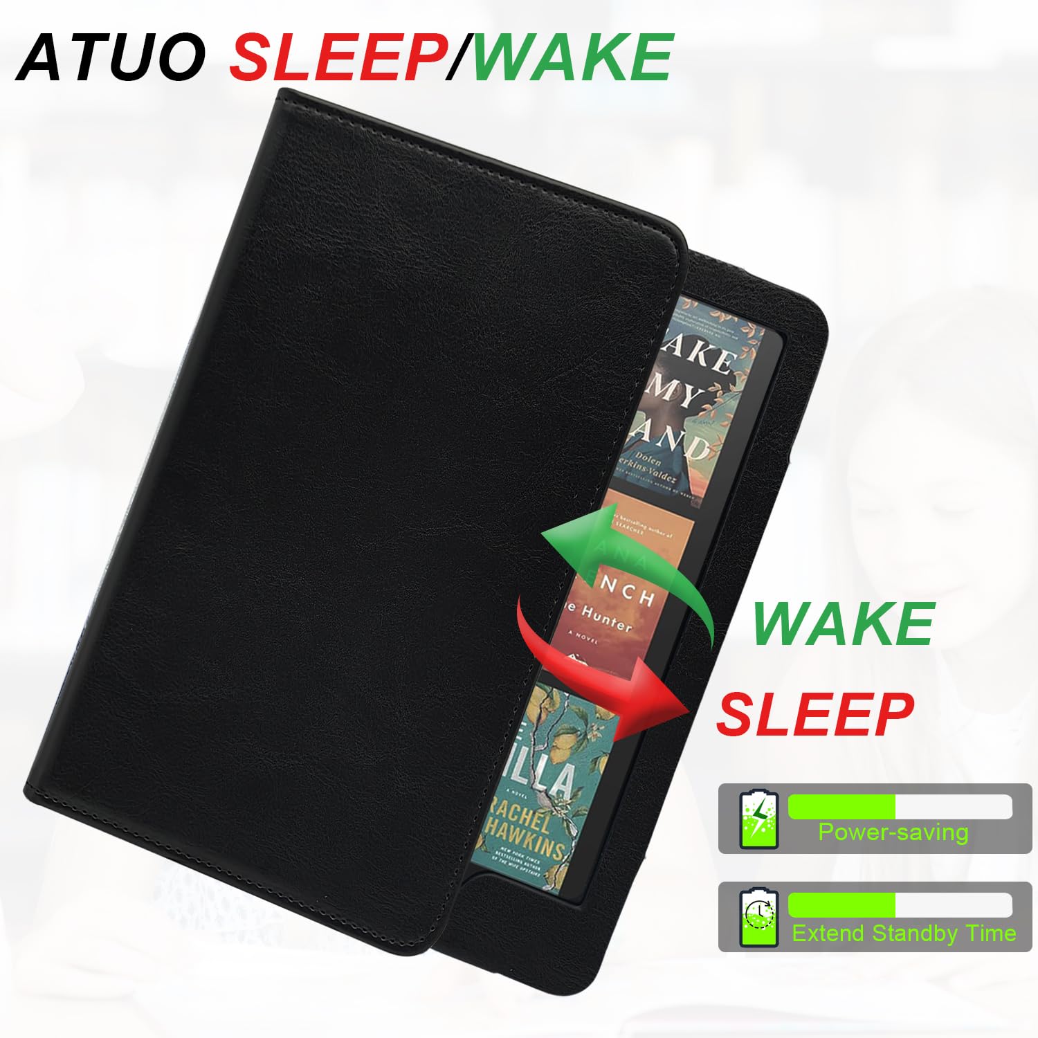 Custodia con supporto per Kindle Paperwhite da 7"/6" (12a/11a generazione-2024/2021) e Kindle Colorsoft Signature Edition, custodia in PU con funzione di accensione e spegnimento automatico