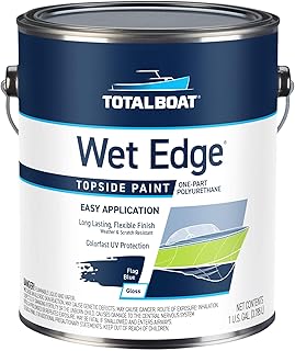 TotalBoat Wet Edge Topside Marine Paint Premium Polyurethane Coating for Boats, RVs, Exterior Trim, Fiberglass, Metal, and Wood (Flag Blue, Gallon)