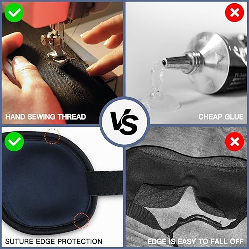 Miniatura 2 de Antifaz para dormir para mujeres y hombres, antifaz ultrafina con bloqueo de luz, sin presión sobre los ojos, contorno 3D, cubierta suave y cómoda