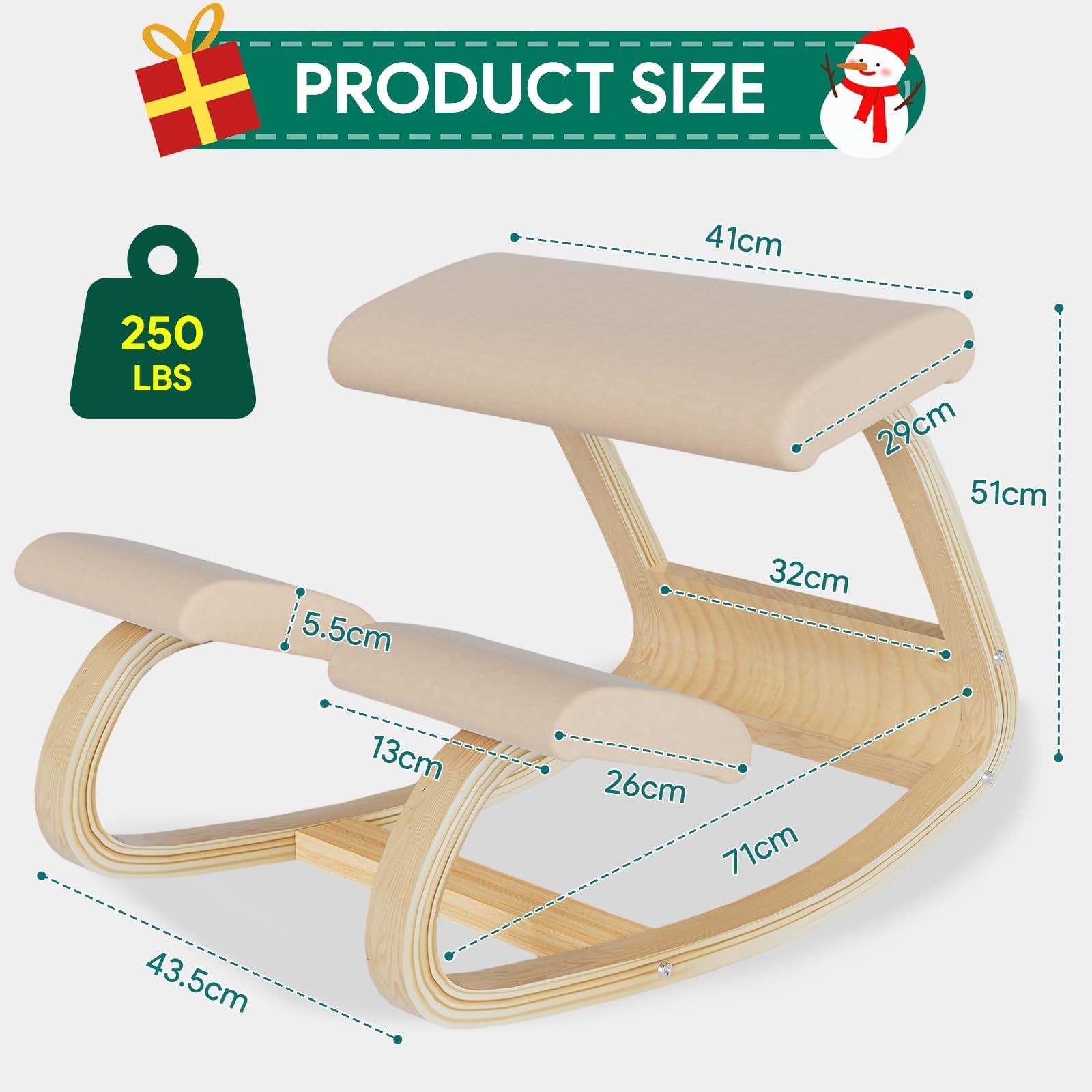 Silla ergonómica para rodillas de madera negra, corrector de postura para oficina en casa y meditación, solución de escritorio para aliviar el dolor de espalda y cuello y mayor comodidad