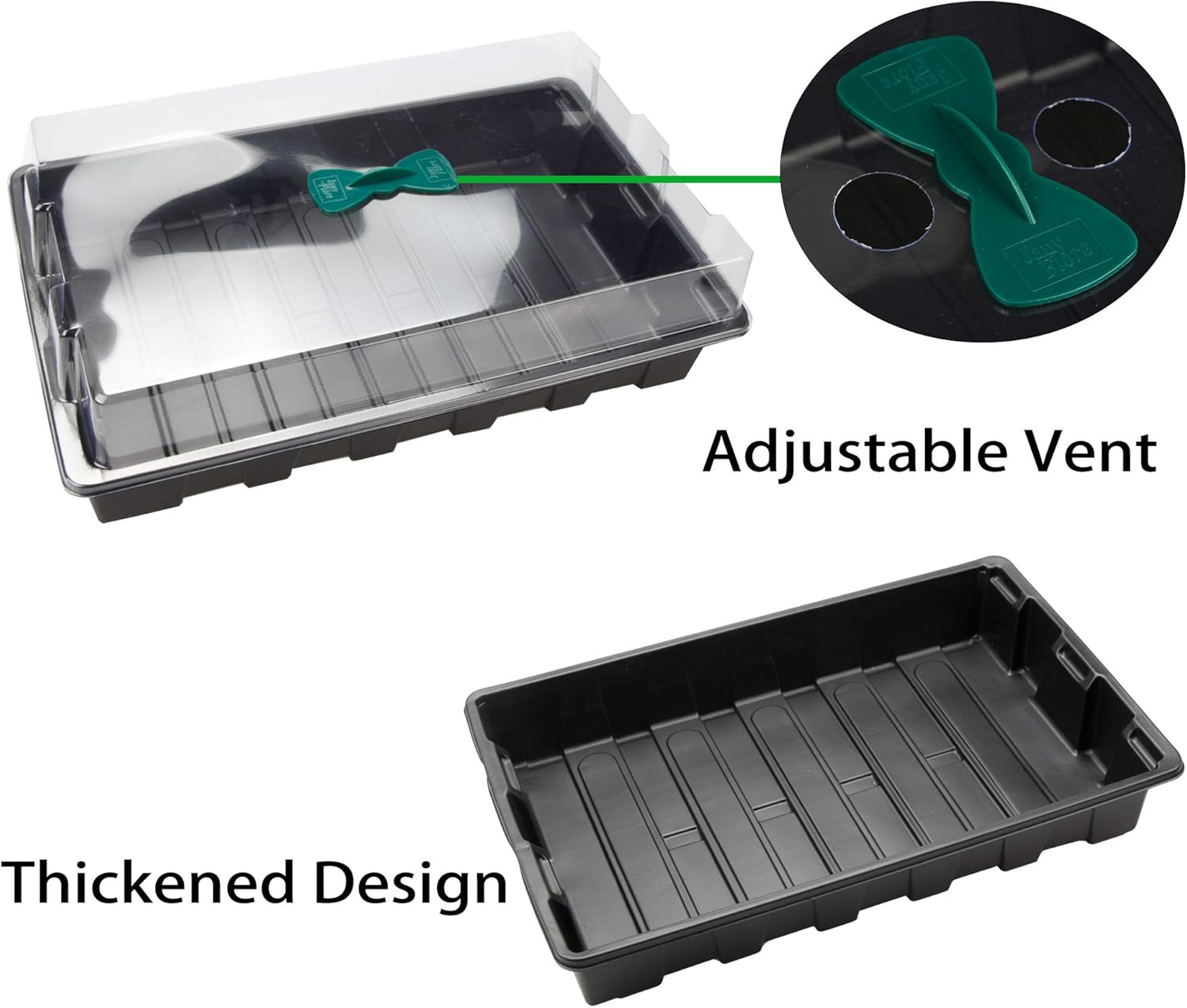 Seed Starter Tray Kit Including 60 Biodegradable Peat Pots 50 Biodegradable Peat Pots Cells 3 Planting Base Tray with Domes 100 Markers and 3 Seed Tools for Vegetable and Flower