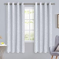 Vista 133 de BGment Room Darkening Curtains 95 Inches Long, Grommet Thermal Insulated Blackout Curtains with Wave Line and Dots Printed for Bedroom, 2 Panels