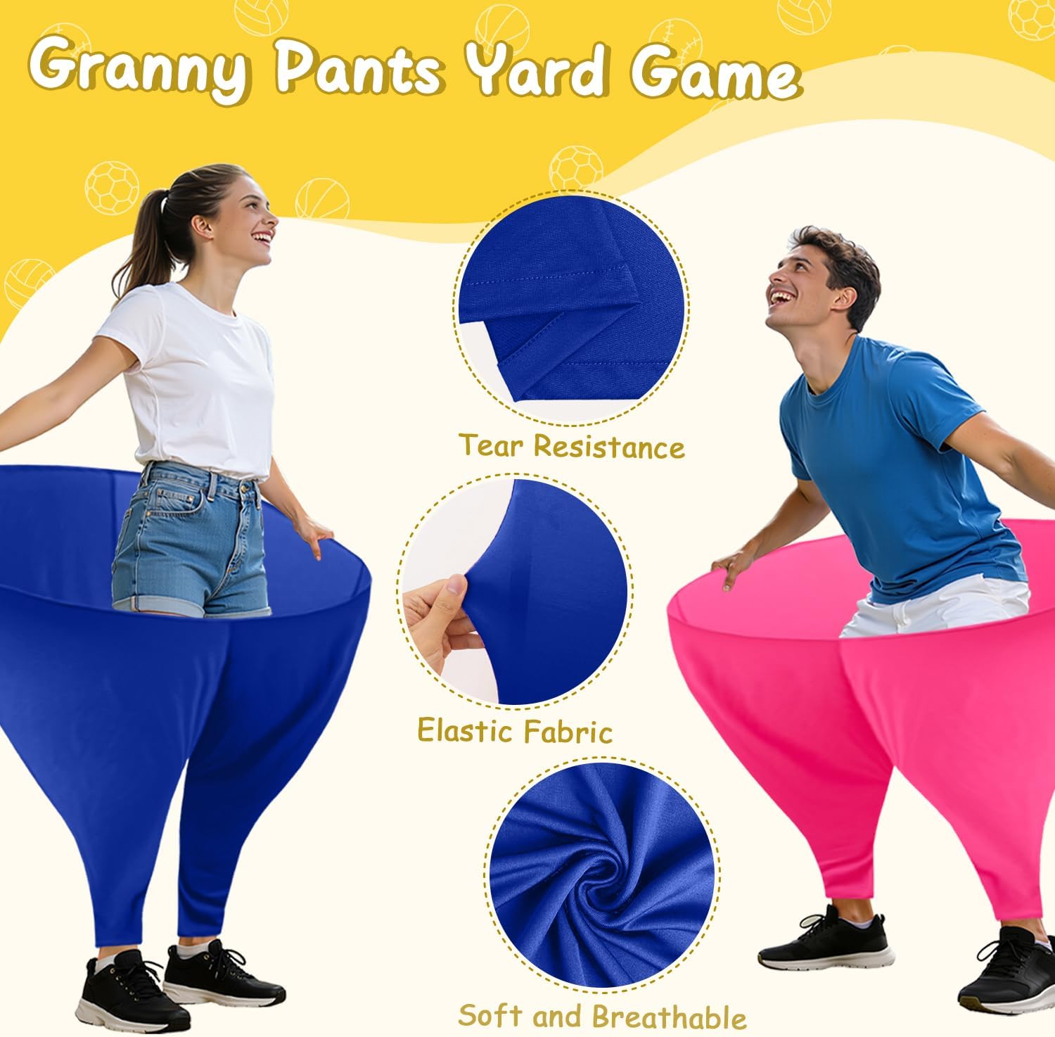 Granny Pants Yard Game Giant Granny Pants Outdoor Game Includes Bouncy Balls & Air Pumps Hilarious Outdoor Games for Adults and Family Backyard Gatherings Beach Games Team-Building Activities