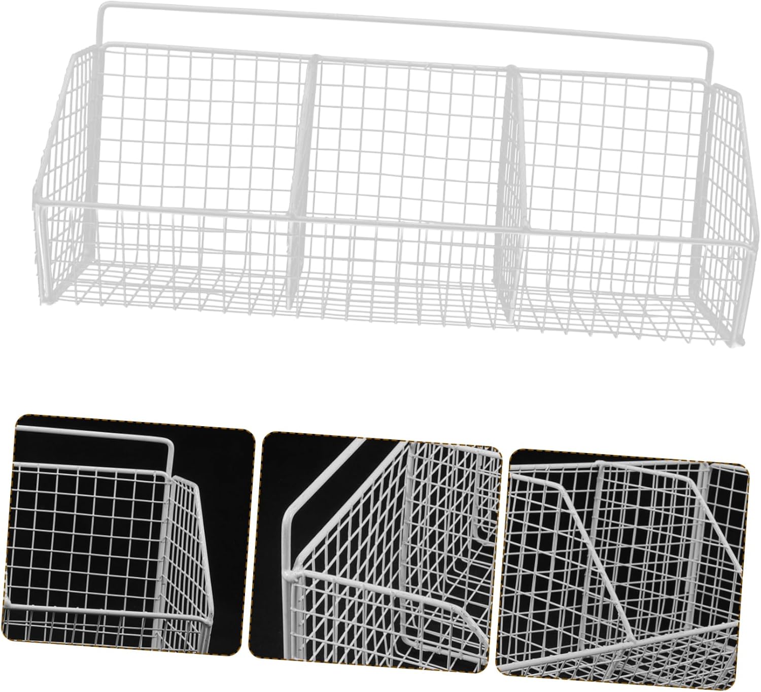 Cabilock 3pcs Wall Mounted Baskets Kitchen Storage Holder Garlic Basket Wall Fruit Easy Install