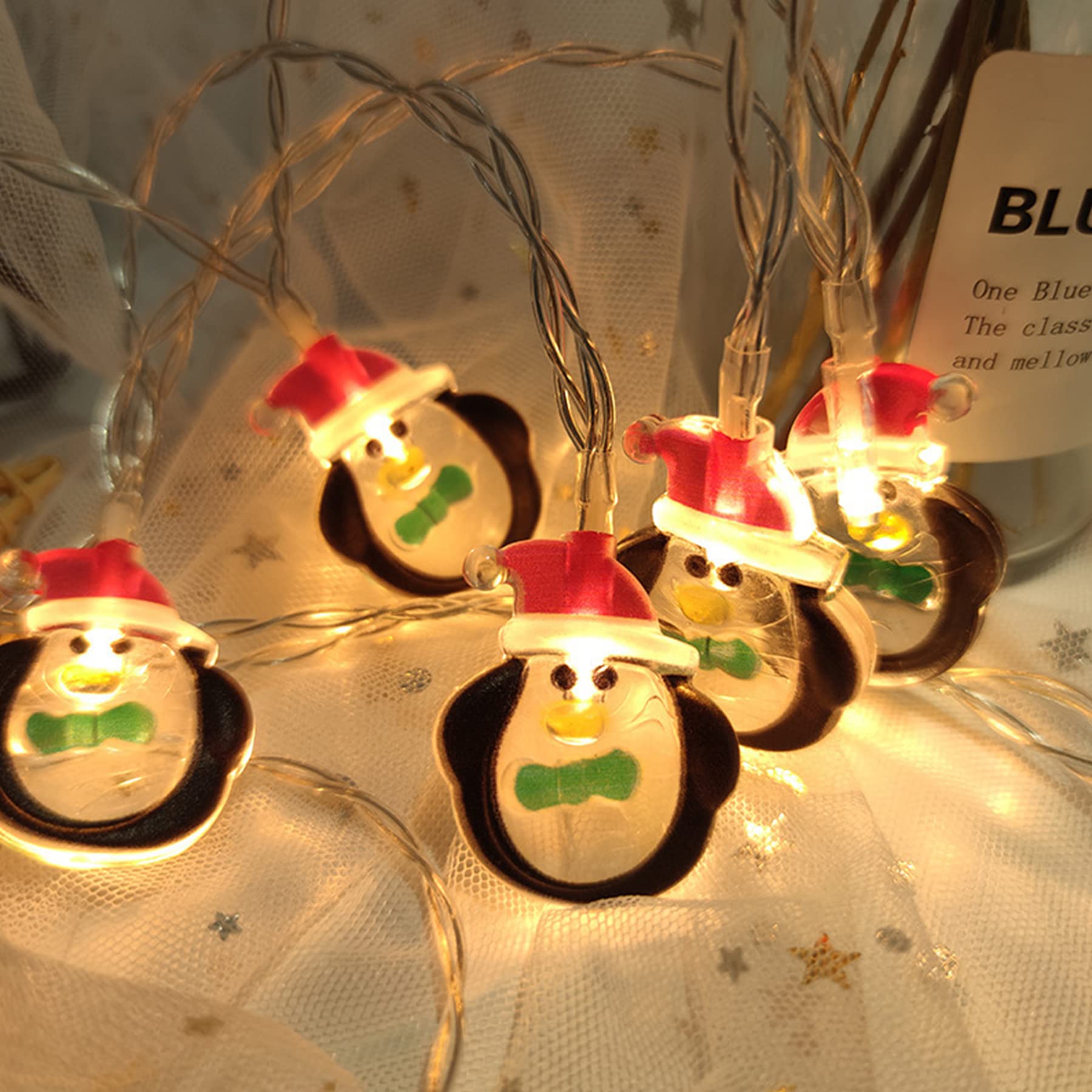 Luci Di Natale A Pupazzo Di Neve ZoneYan, 3 Metri 20 LED | Catena Luminosa A Batteria Con 2 Modalità Per Albero E Giardino - 2