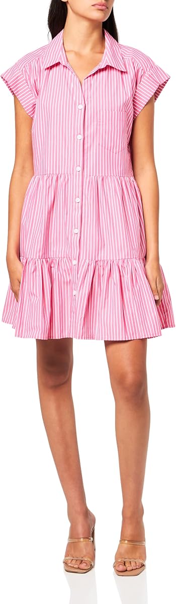 Tommy Hilfiger Women's Cuff Sleeve Collared Neck Cotton Button Down Mini Dress