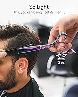 Vista 55 de ULG Tijeras de corte de pelo, tijeras de barbería profesional, tijeras de peluquería, tijeras, navajas para el adelgazamiento del cabello, tijeras