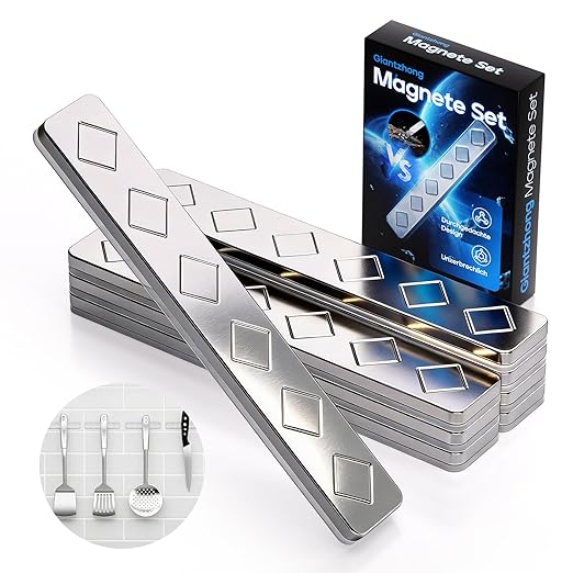 Giantzhong Magnetic Strips with Self-Adhesive, Neodymium 85 x 14 mm