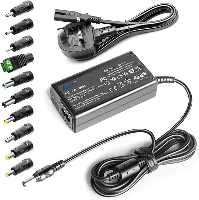 KFD 15V Universal Charger Power Supply 5.5x2.1mm with Multi plugs LED terminal connector/2.5x0.7mm/3.5x1.35mm/4.0x1.7mm/4.8x1.7mm/5.5x3.0mm/6.5x4.4mm AC 100-240V Converter Transformer to DC 15V4A 60W