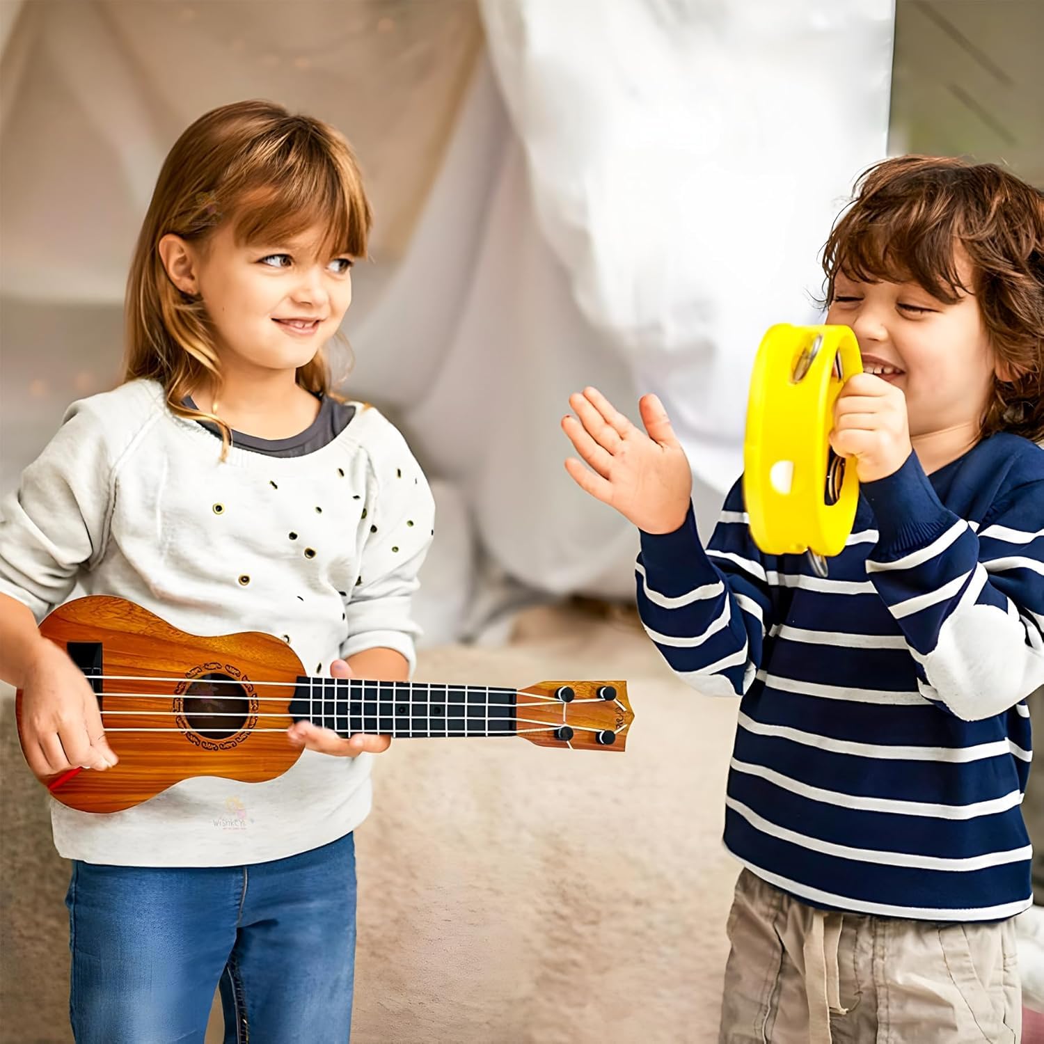 Happitol 4 String Guitar for Kids - 17 Inches Wooden Finish Classical Series Musical Toys for Beginners Kids, Perfect Music Learning Educational Instrument Sound Toy Gitar for Gift & Fun (3-6 Years) - Image 2 thumbnail