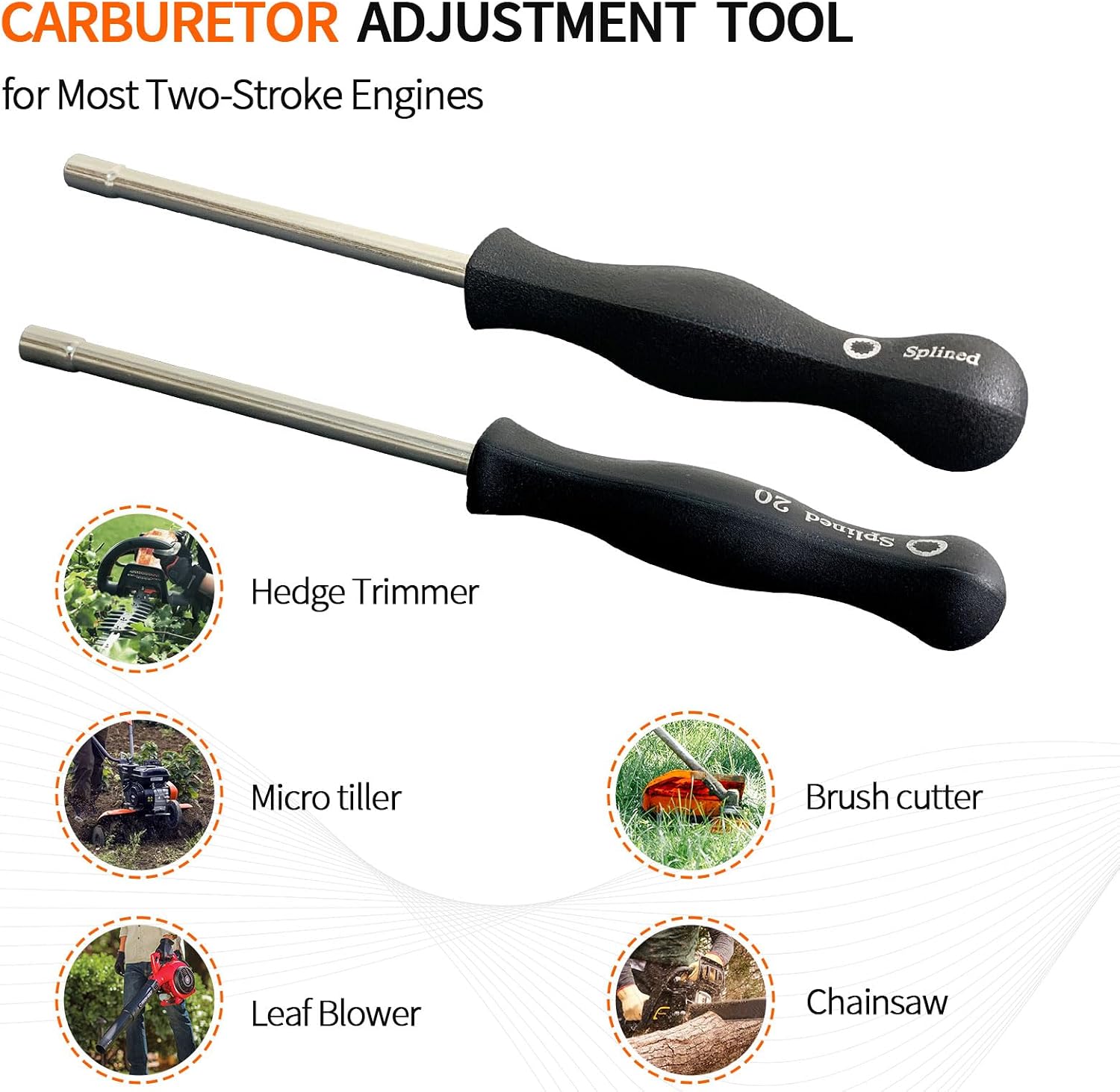 Carburetor Adjustment Tool (21-Teeth Splined+20-Teeth Splined)Screwdriver Adjusting Tool 530035560 for 2 Cycle engine Poulan Husqvarna Weed Eater Homelite Stihl Craftman Echo Chainsaw Trimmer Blower image 2