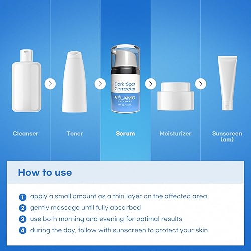 Miniatura 5 de VELAMO ADVANCED Eliminador de manchas oscuras para rostro y cuerpo: suero corrector de manchas oscuras - pecas/melasma/manchas solares/manchas