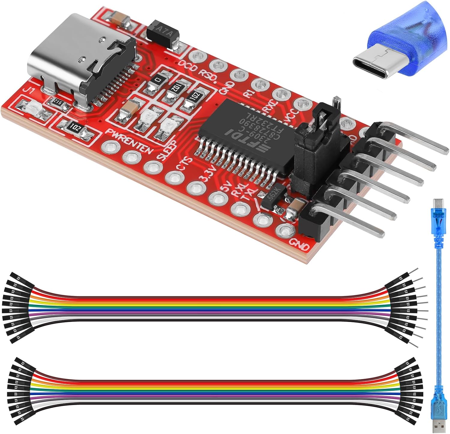 YELUFT Adaptador convertidor serie USB a TTL con cable de datos tipo C ...