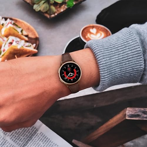 Miniatura 6 de OXWALLEN Correa de reloj de piel de liberación rápida de 0.78 pulgadas compatible con Samsung Galaxy Watch 6 5 4 Band 1.575 in 1.732 inWatch 5 Pro