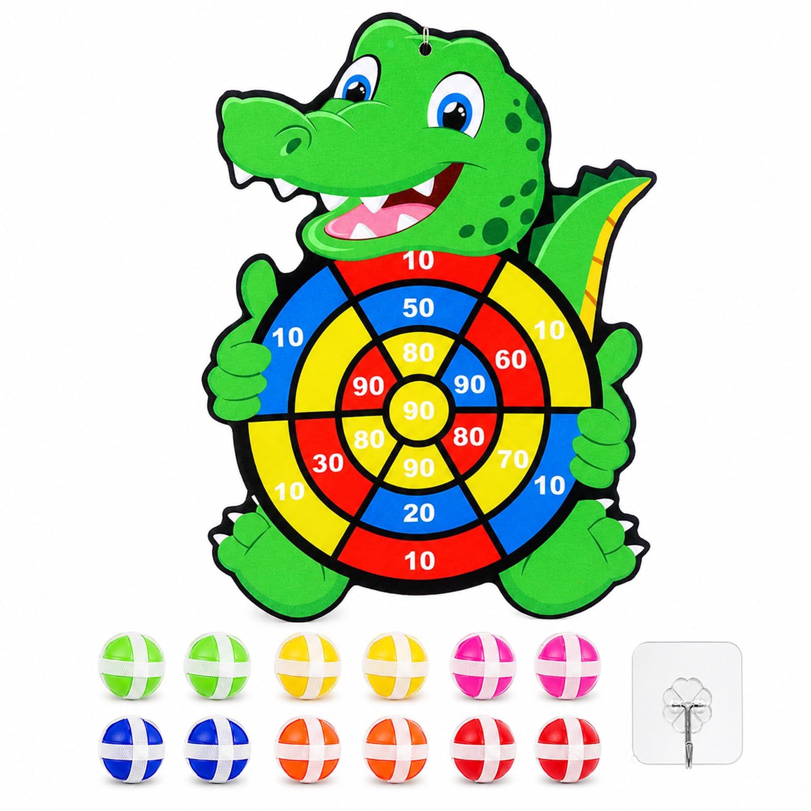 Crocodile Dart Board with 12 Sticky Balls,Indoor Outdoor Game