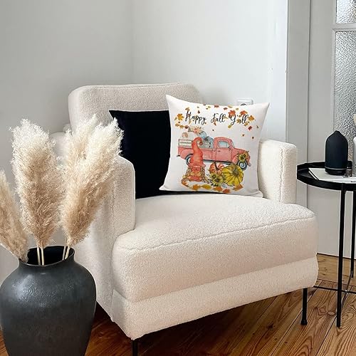 Miniatura 7 de Happy Fall Yall Pillowcase 18x18 Truck Gnome Pumpkin Fall Cojines Decorativos para Sala Pillowcase Farm Decorations Pillow Case Modern Decorative