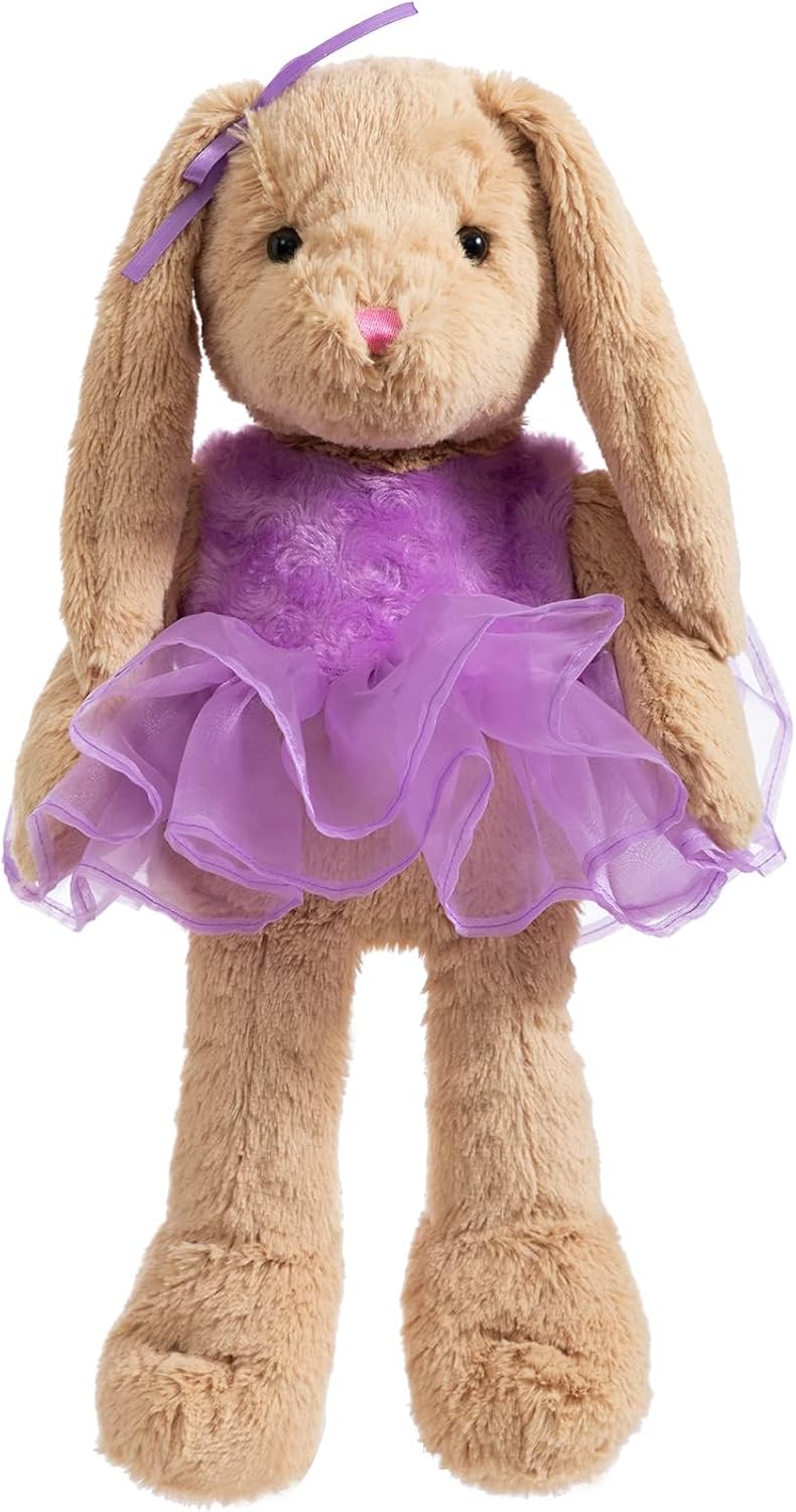 HollyHOME Ballet Bunny Stuffed Animal Plush Rabbit in Gauzy Dress Cute Easter Bunny Doll for Kids 21 inch Purple