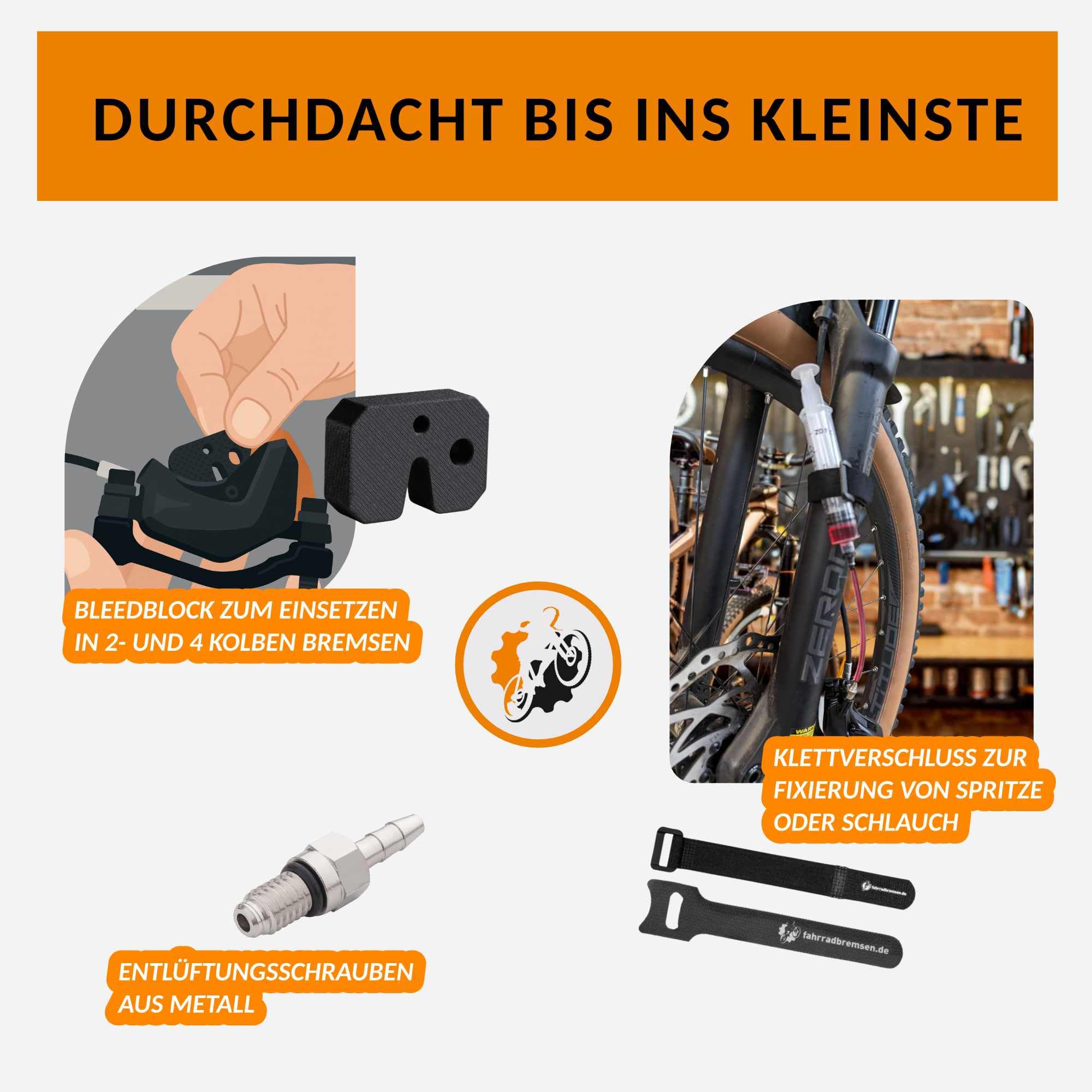 Entlüftungskit passend für alle Magura hydraulische Scheibenbremsen | Fahrrad Bremsen Service Kit Entlüftungsset mit Schritt für Schritt Anleitung für entlüften der Fahrradbremse 250ml Öl