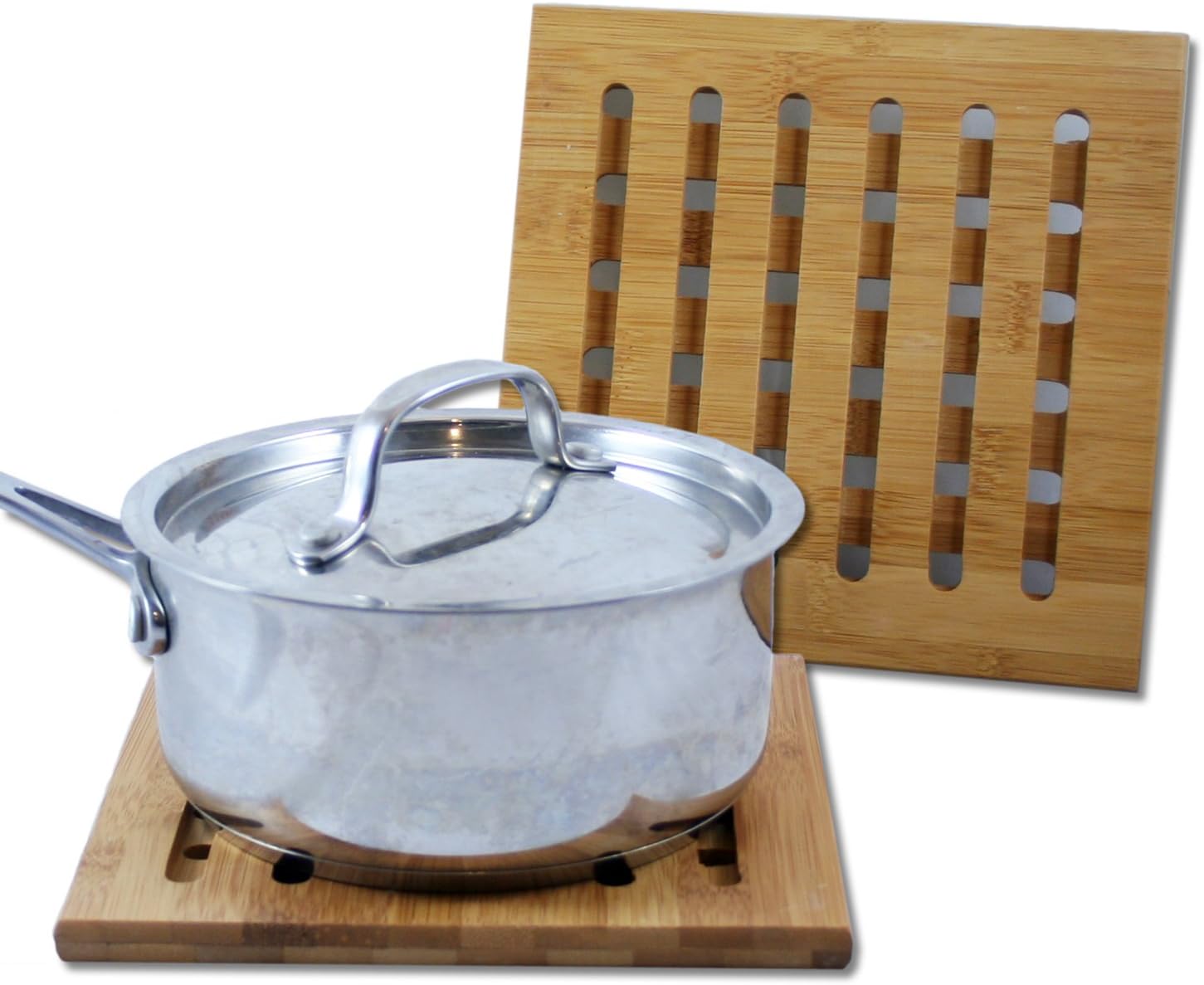 Sustainable Simplicity Lattice Bamboo Trivet, 2-pack, Square