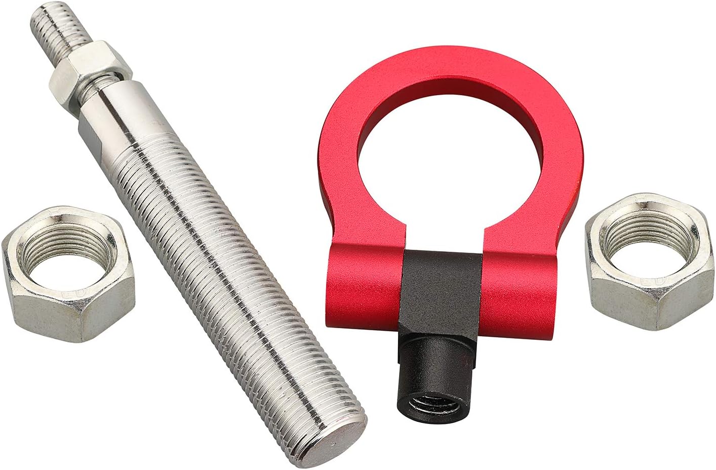 RED Front & Rear Bumper Screw on Tow Hook Kit Heavy Duty for Toyota RAV4 Yaris Camry (RED1)