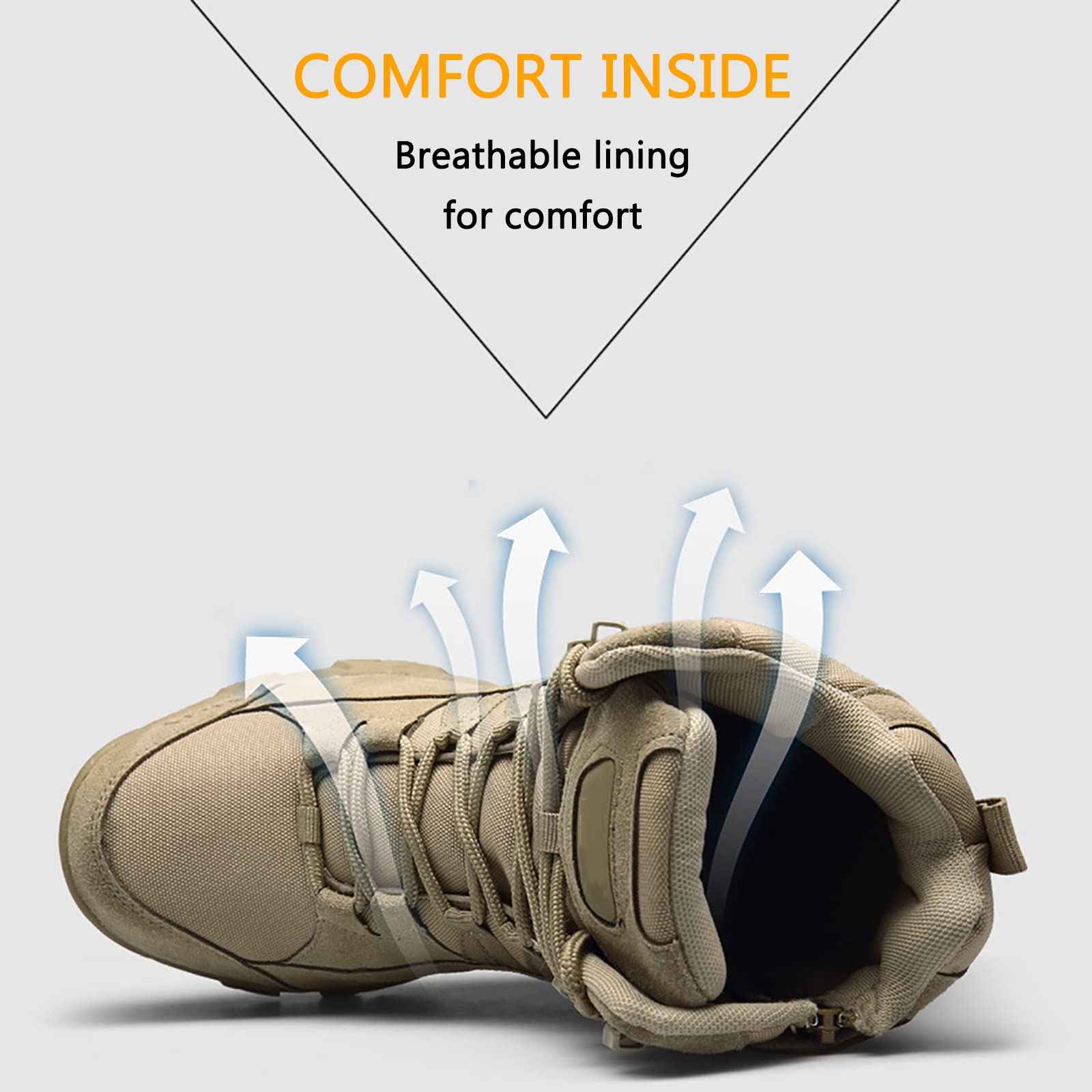 Taktyczne buty bojowe, Męskie taktyczne buty pustynne do pieszych wędrówek na świeżym powietrzu Kolorowe rozmiary 40-45 EU(Sand,40 EU)