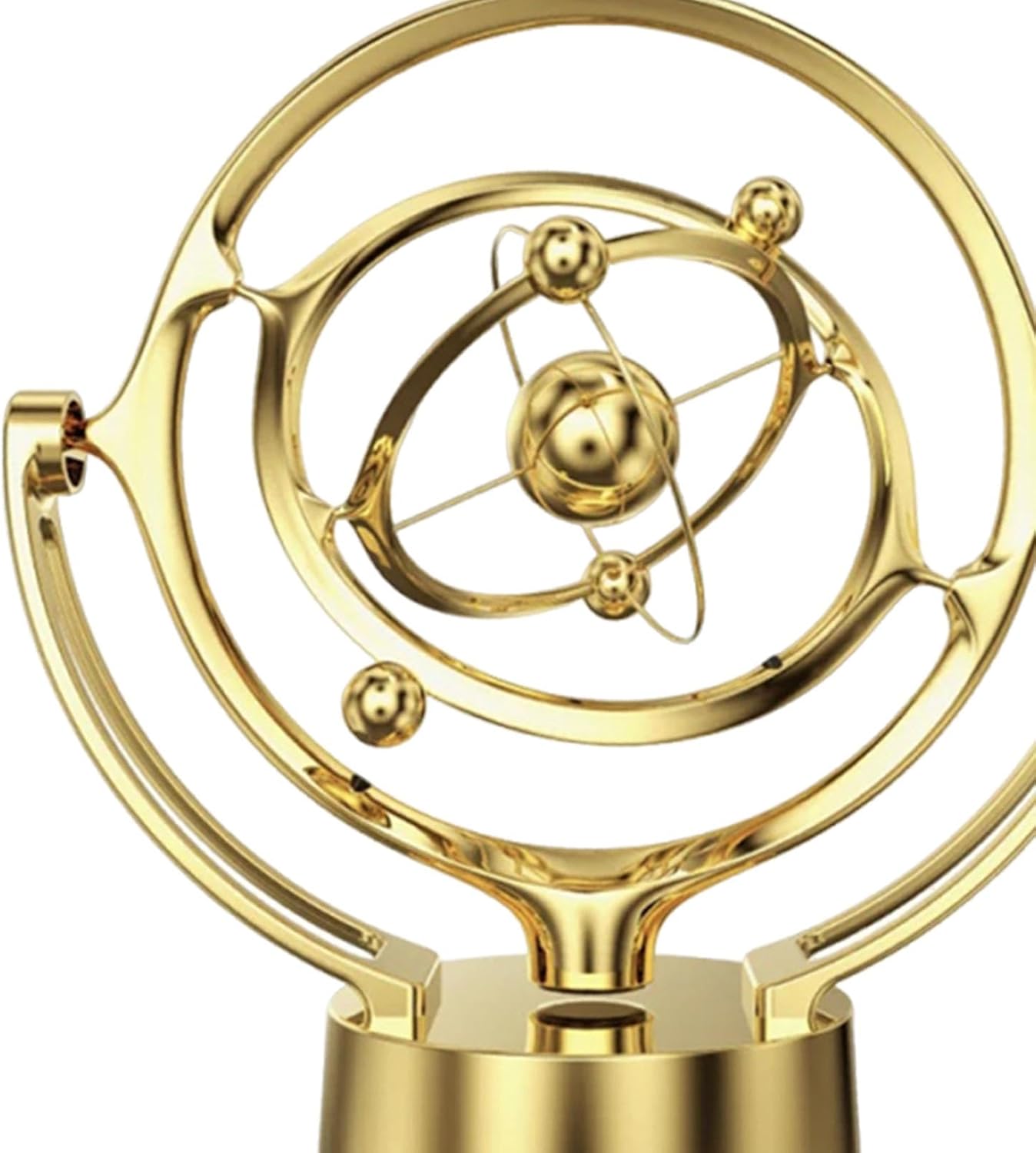 Motion Desktop Toy | Countertop Gift Centerpiece | Gold Decorative Perpetual Motion Ornament with Iron & PVC Build | Sleek Design for Elegant Home Decor | Compact STEM and