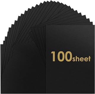 100 Sheets Black Cardstock Paper 8.5 x 11 Inch Thick Cardstock 75lb 200 GSM Heavy Black Paper for Invitations, DIY Cards Making, Craft Projects, Stationery Printing