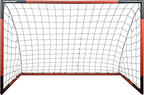 Miniatura 7 de KAIHAOWIN Portería de fútbol de 3 x 2.5 pies, 6 x 4 pies, 8 x 6 pies, 10 x 6.6 pies, marco de acero para todo tipo de clima, red de fútbol de