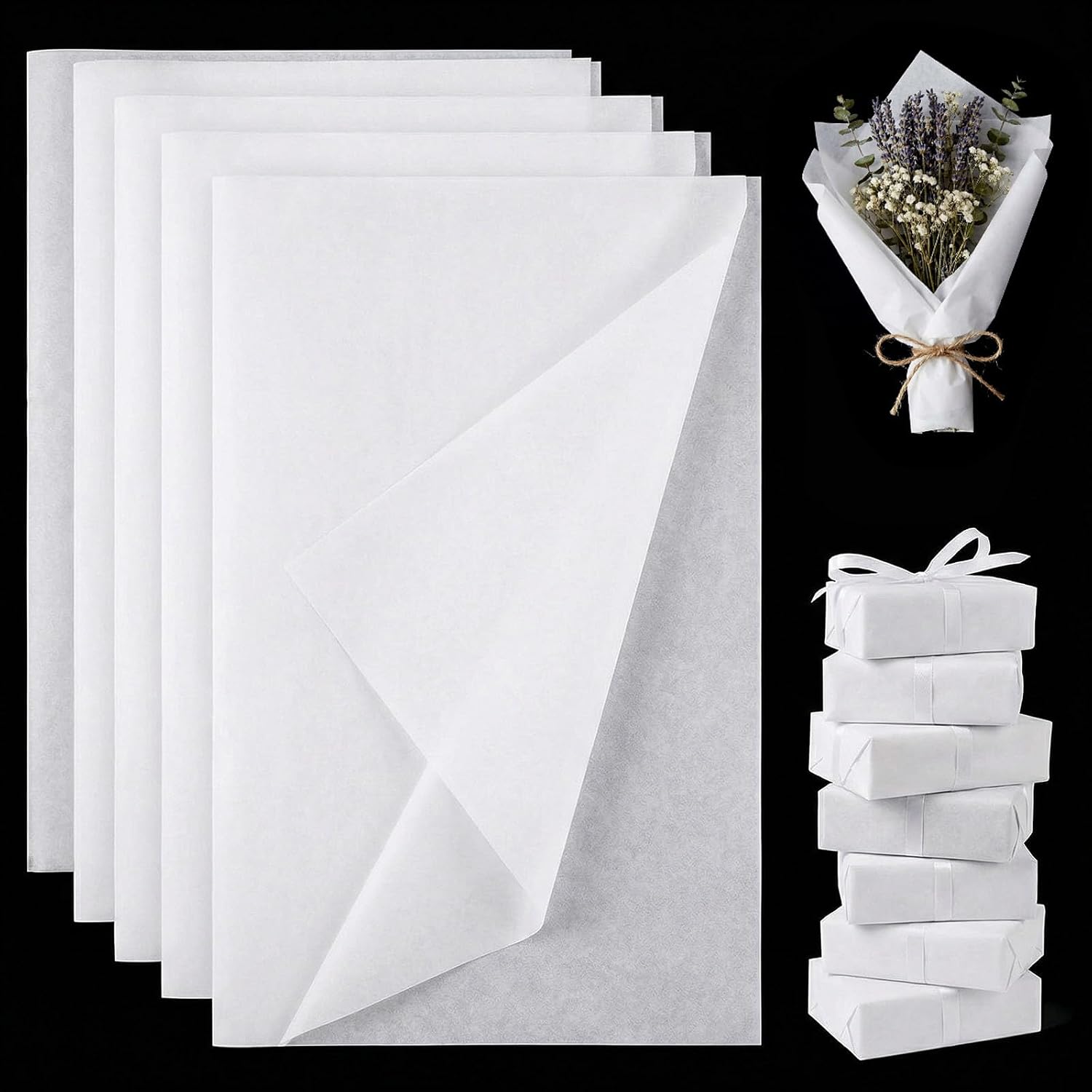 VGOODALL 450 Sheets White Tissue Paper, 11.5 X 8 inches
