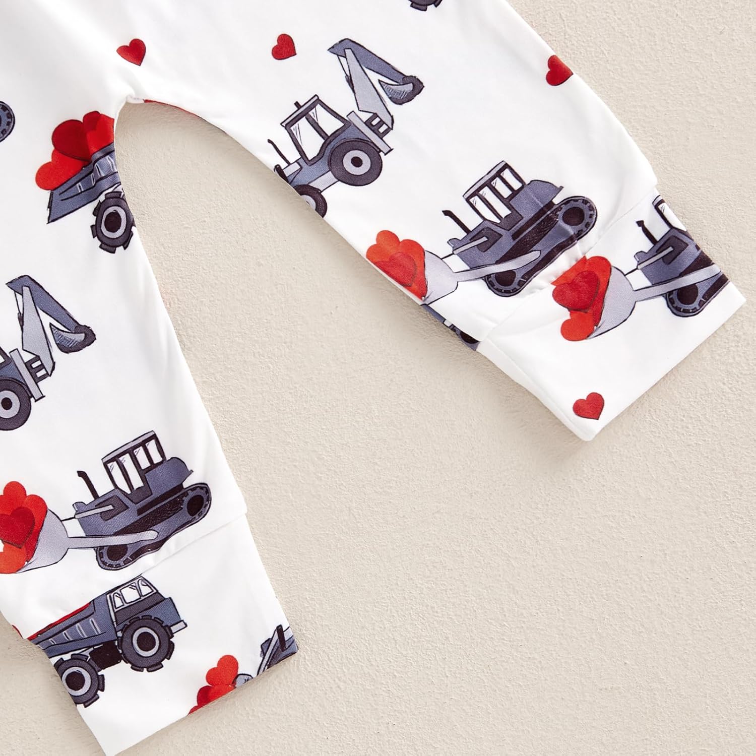 Newborn Baby Boy Valentine‘s Day Outfit Letter Print Long Sleeve Romper Cart Love Heart Pants Hat Set 3Pcs Clothes - Image 7