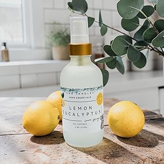 Room Spray Lemon Eucalyptus – Fresh Citrus Air Freshener & Linen Spray – Clean Spa Scent – Strong Long Lasting Home Fragrance – Essential Oils – Made in USA