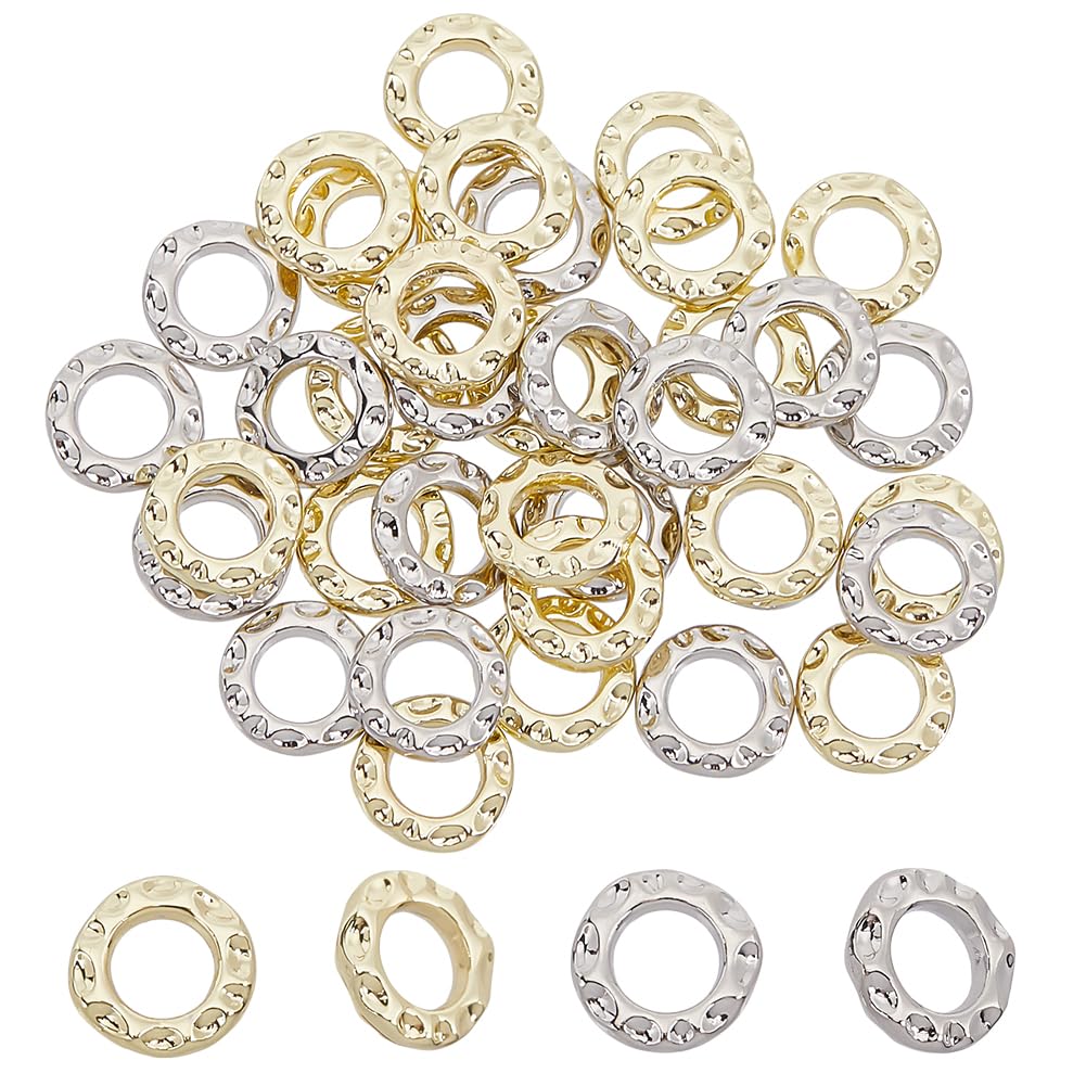 Anneaux de connexion ronds marteles pour bijoux DIY, lot de 40 pieces en alliage de 10 mm