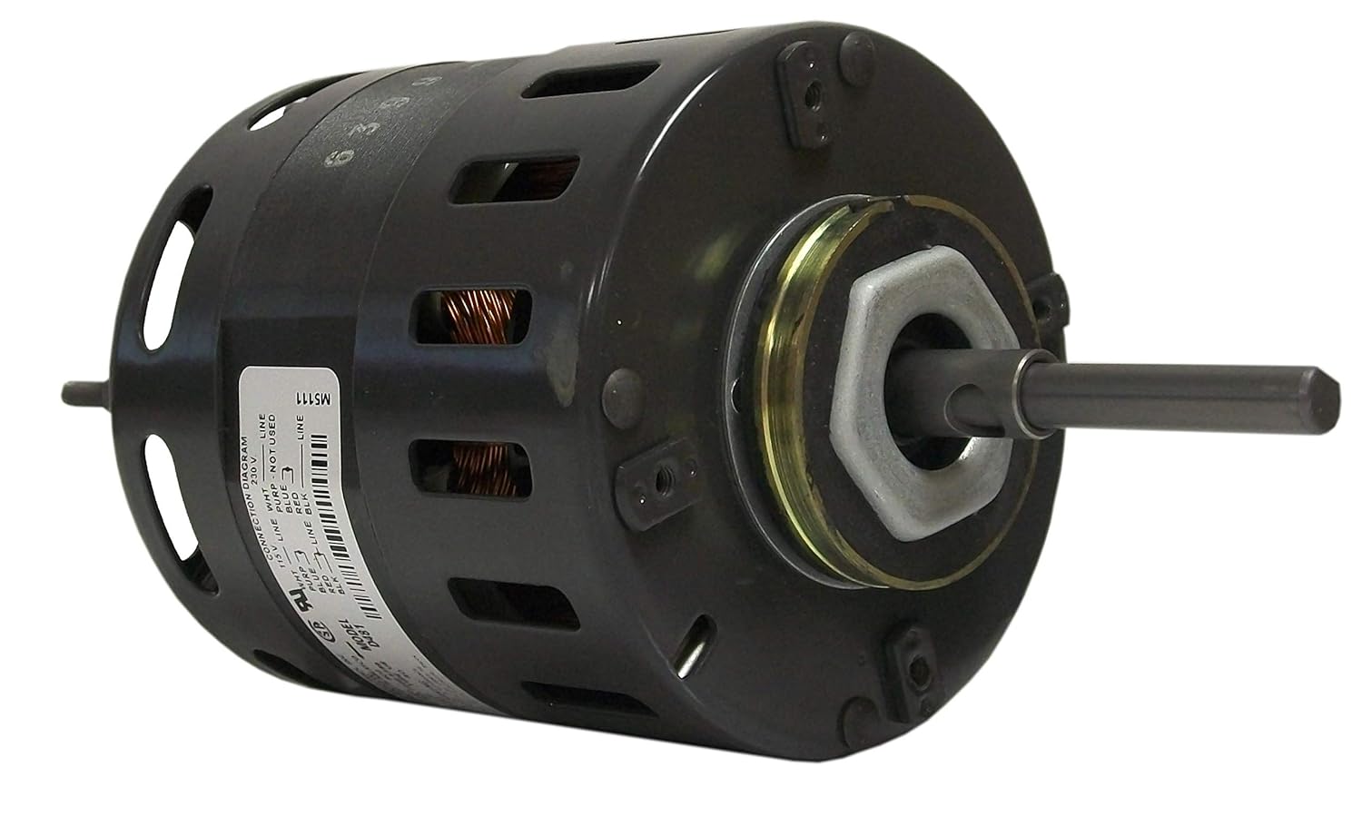 Fasco D484 4.4 Frame Open Ventilation Shaded Pole Refrigeration Fan Motor with Sleeve Bearing, 1/20 HP, 1550rpm, 115/208-230V, 60Hz, 2.2/1.1 amps, CW Rotation