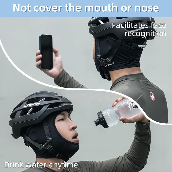 Balaclava máscara de hielo y seda para casco negra miniatura 6