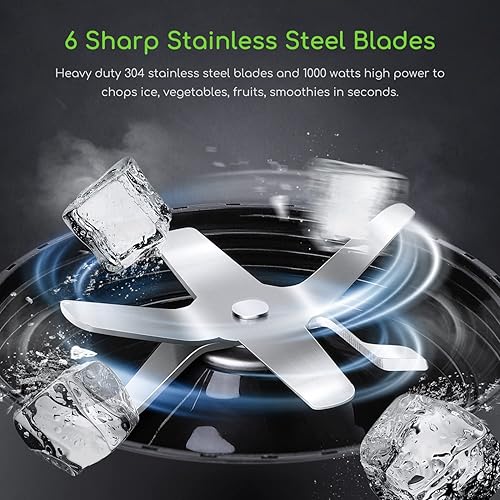 Miniatura 6 de Aigostar Sandwichera, prensa Panini antiadherente, licuadora de balas de 1000 W para batidos y batidos, licuadora personal para desayunar quesos a