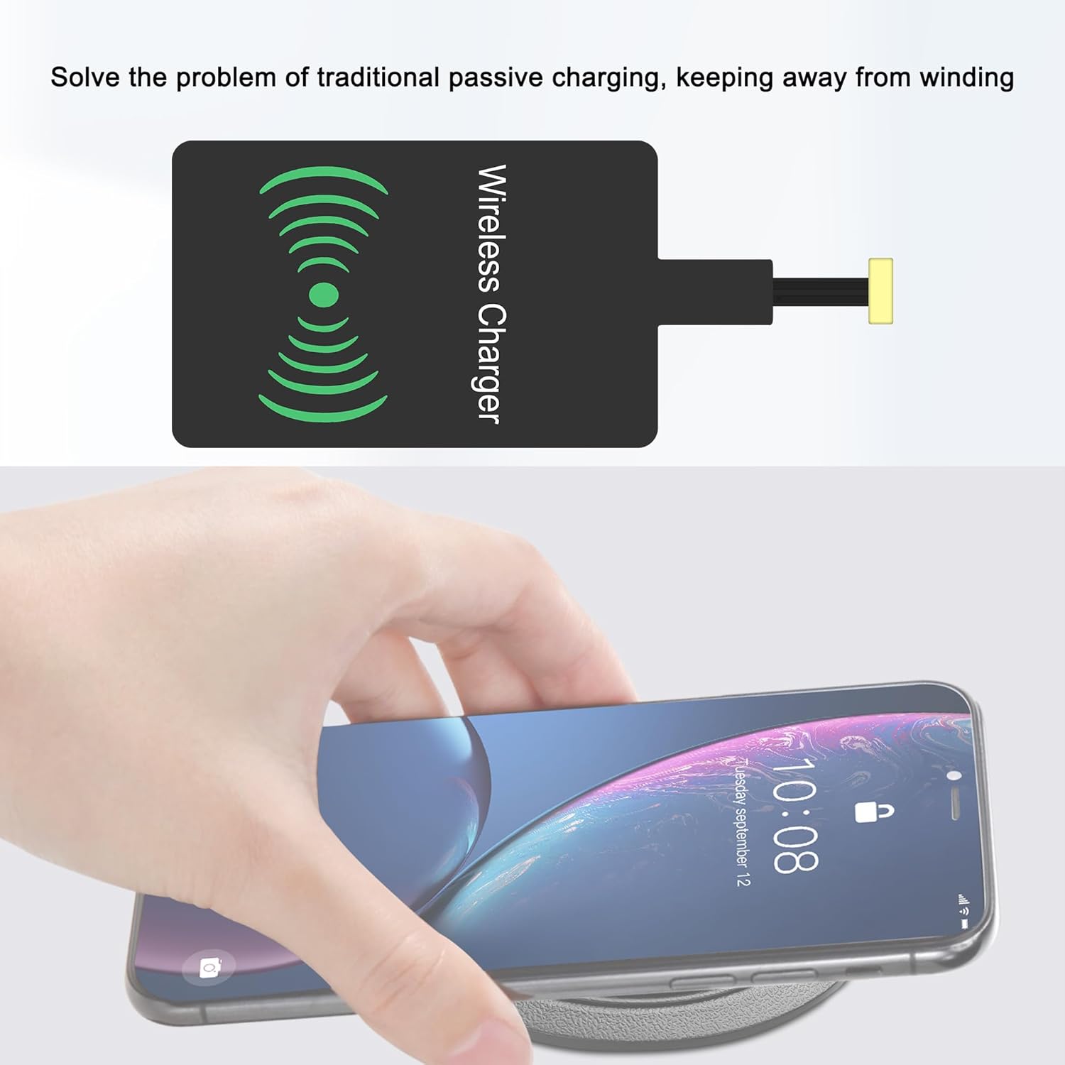 2PCS USB Type C Wireless Charging Receiver,USB C Charger Receiver Adapters_voghion.com