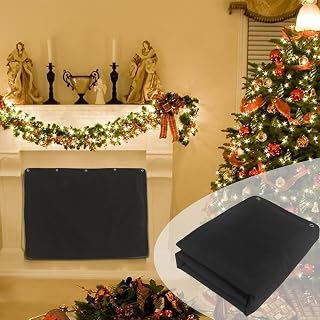 BUYYAH Fireplace Blanket for Heat Loss, 38" W x 31.5" H Fireplace Cover, Fireplace Blocker Blanket Stops Overnight Heat Loss, Black Indoor Fireplace Covers Keep Drafts Out Stops Heat Loss