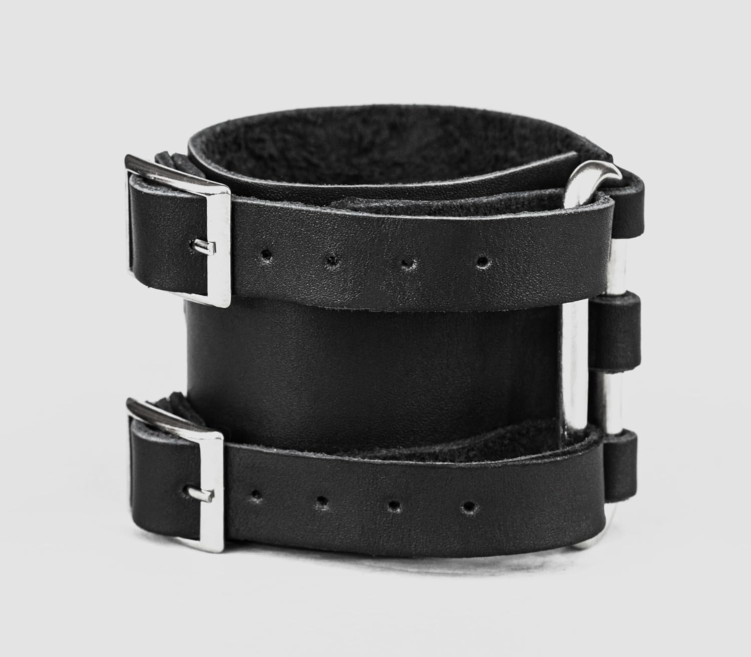 Leather wide cuff band 18mm 20mm 22mm Compatible with Samsung Galaxy Watch Classic Active Gear S2 S3 Classic Sport Frontier Pro and other Smart watches with a classic lug, Handmade UA 2107
