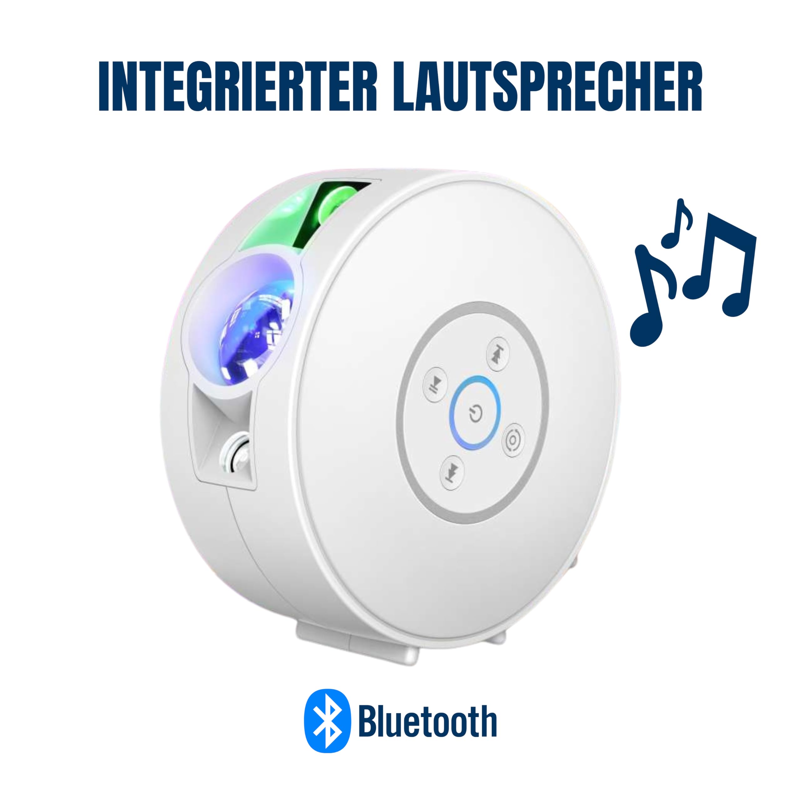 LED Projektor S4 mit Bluetooth Lautsprecher | Austauschbare Projektionseinleger für vielfältige Projektionen; Steuerung bequem per Smartphone App möglich