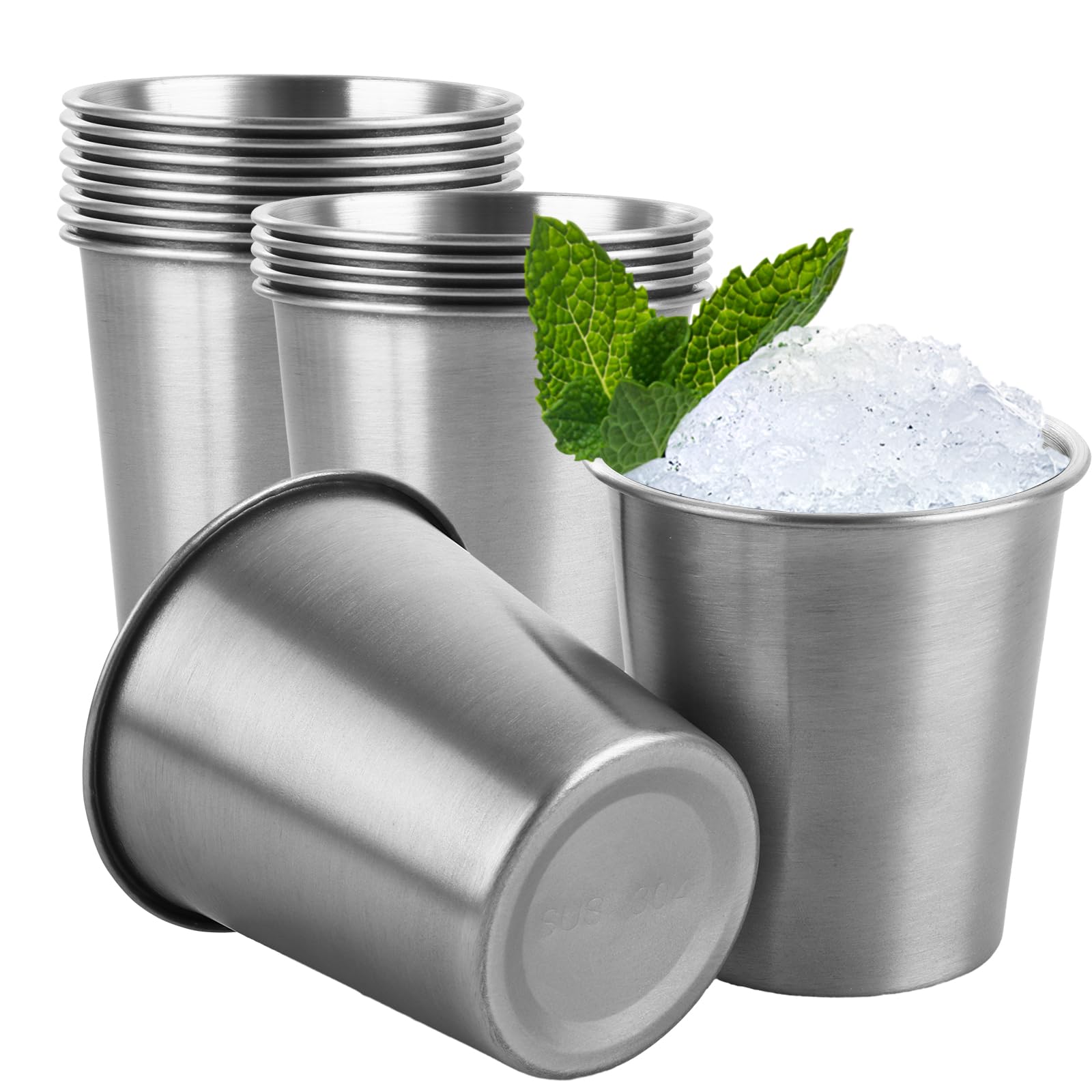 Gobelets à bière réutilisables en inox x15 de 260ml pour camping